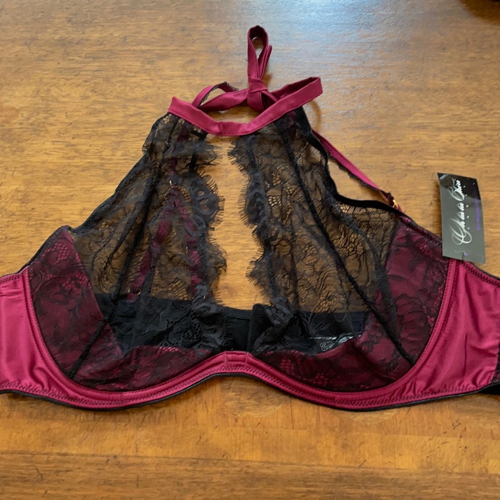 Oh La La Cheri Lace Bra Sexy Sheer High Neck